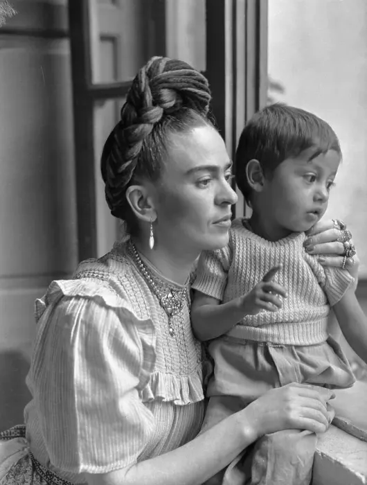 Framed Print : Frida Kahlo Holding Little Boy Framed Print : Frida Kahlo Holding Little Boy