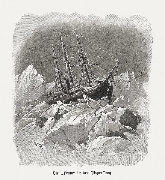 Fridtjof Nansen's Fram expedition (1893-1896), wood engraving, published in 1898