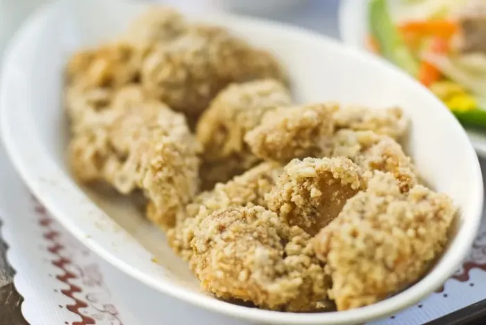 Framed Print : Fried chicken in white dish Framed Print : Fried chicken in white dish