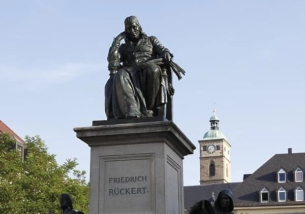 Friedrich Rueckert Monument, Schweinfurt, Franconia, Bavaria, Germany, Europe