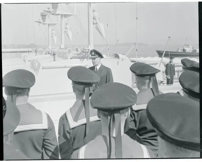 Framed Print : Friedrich Ruge Addressing Ship Crews