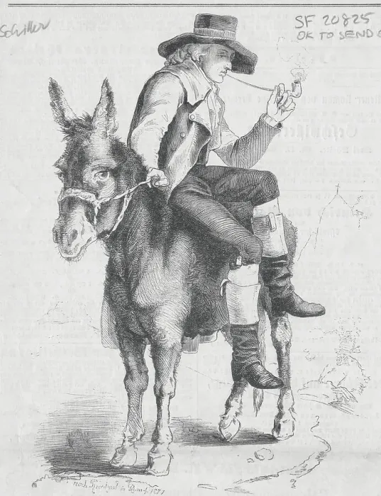 Framed Print : Friedrich Schiller Riding Donkey Framed Print : Friedrich Schiller Riding Donkey