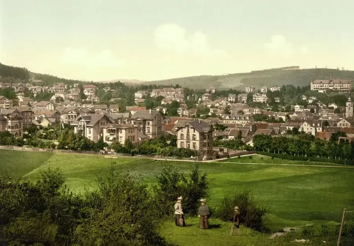 Framed Print : Friedrichrhoda, Friedrichroda in Thuringia, Germany, Historical, Photochrome print from the 1890s Framed Print : Friedrichrhoda, Friedrichroda in Thuringia, Germany, Historical, Photochrome print from the 1890s
