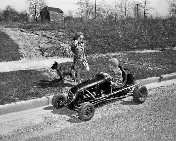 Framed Print : Friend Hitching a Ride from Boy with Toy Car