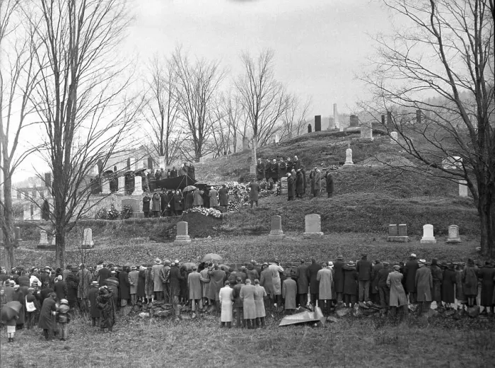 Framed Print : Friends and Family Gathering at Cemetery