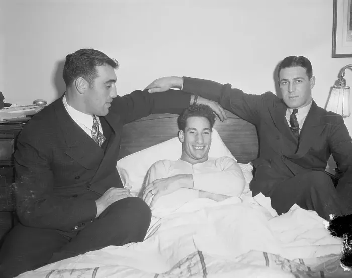 Framed Print : Friends Visiting Art Lasky in Sick Bed Framed Print : Friends Visiting Art Lasky in Sick Bed