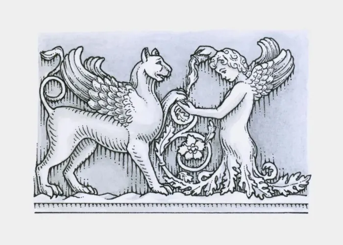 Framed Print : Frieze depicting mythical winged animal and angel from ancient Roman Trajans Forum Framed Print : Frieze depicting mythical winged animal and angel from ancient Roman Trajans Forum