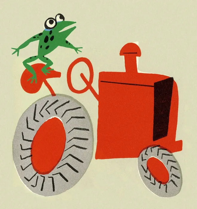 Framed Print : Frog on a Tractor Framed Print : Frog on a Tractor