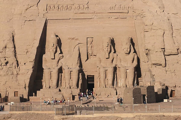 Frontal view of the Great Temple of Abu Simbel
