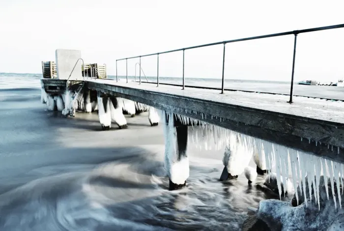 Framed Print : Frozen jetty Framed Print : Frozen jetty