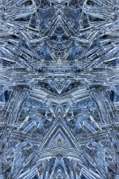 Framed Print : Frozen Pond Macro Symmetry Pattern Framed Print : Frozen Pond Macro Symmetry Pattern