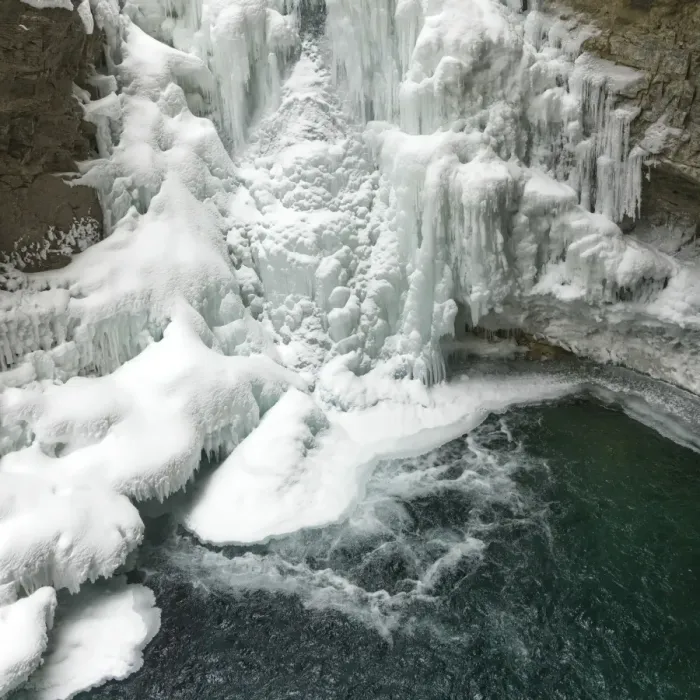 Framed Print : Frozen waterfall in Johnston Canyon, Banff National Park