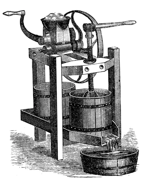 Framed Print : Fruit squeeze and fruit mill Framed Print : Fruit squeeze and fruit mill