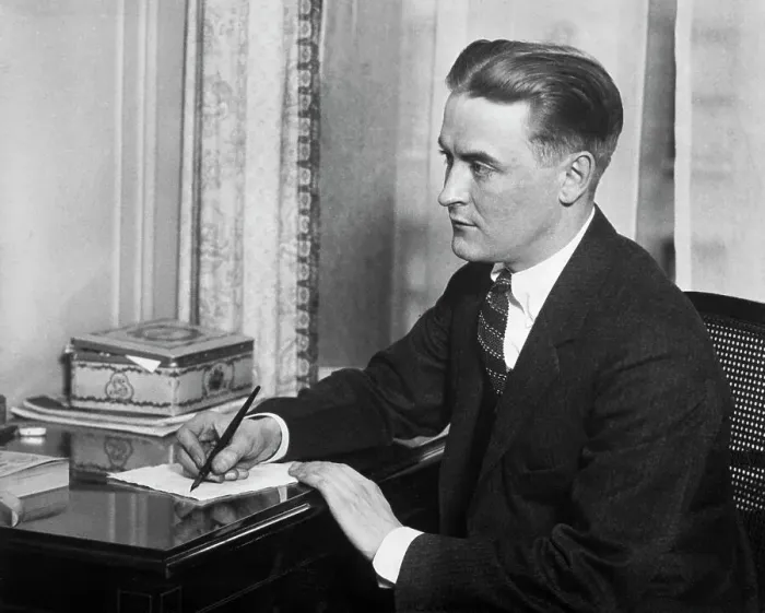 Framed Print : F.Scott Fitzgerald Writing at Desk Framed Print : F.Scott Fitzgerald Writing at Desk