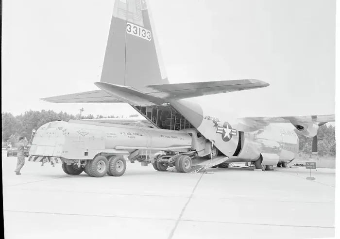 Framed Print : Fuel Truck Being Loaded into USAF Hercules Airplane Framed Print : Fuel Truck Being Loaded into USAF Hercules Airplane