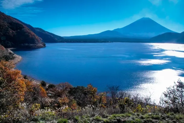 Framed Print : Fuji and Lake Motosu Framed Print : Fuji and Lake Motosu