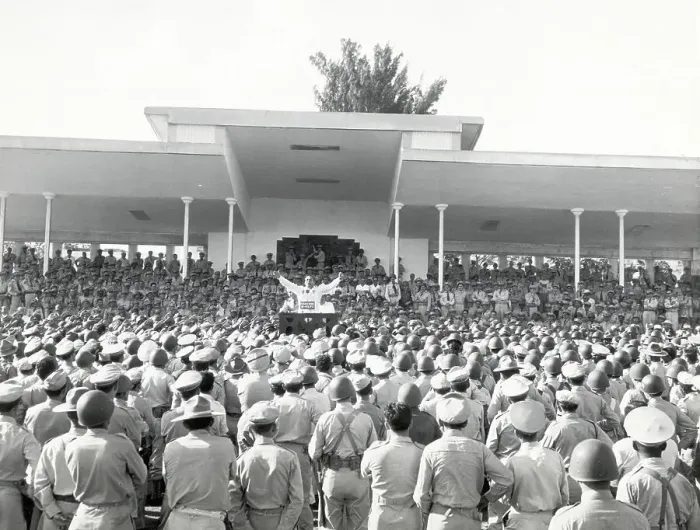 Framed Print : Fulgencio Batista Addresses Troops Framed Print : Fulgencio Batista Addresses Troops
