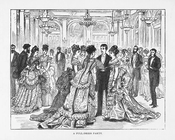 Full-Dress Party Victorian Engraving, 1879