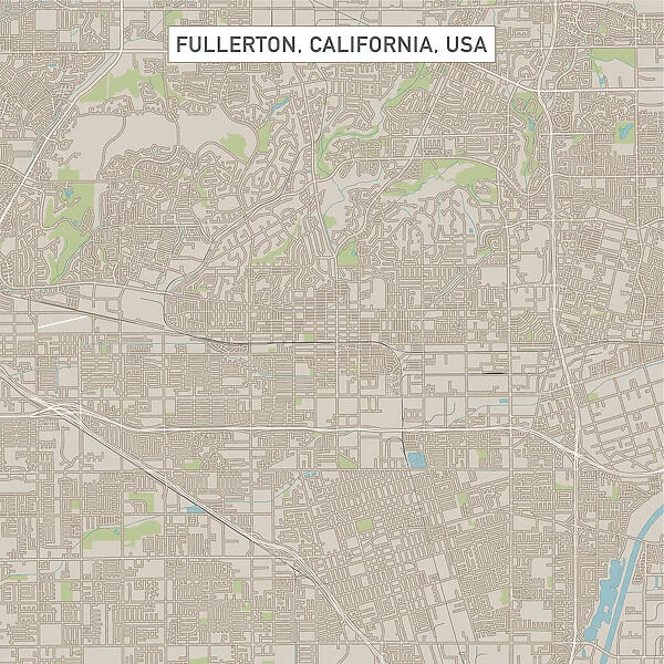 Fullerton California US City Street Map