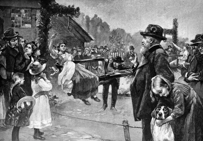 Framed Print : Fun at a village fair - 1896 Framed Print : Fun at a village fair - 1896
