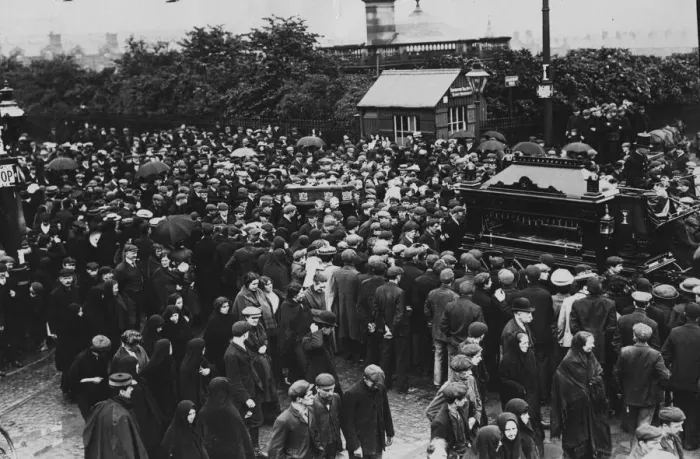 Framed Print : Funeral Crowd Framed Print : Funeral Crowd