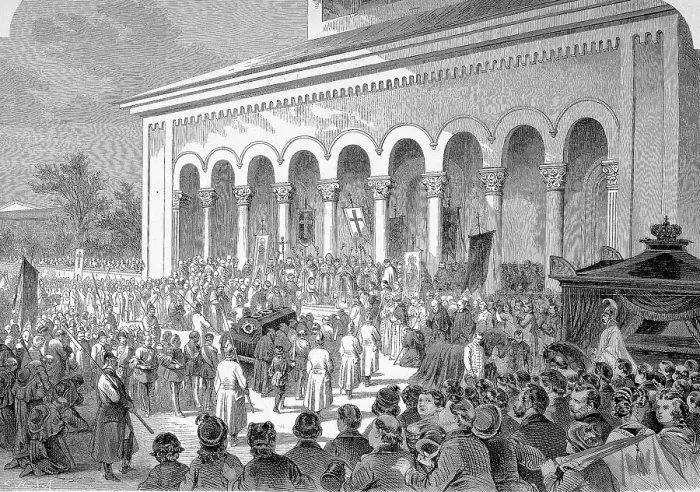 Framed Print : The Funeral of King Ludwig in Munich, Bavaria, Germany, Ludwig I. Ludwig I. 1786, 1868, was King of Bavaria, Historic, digitally restored reproduction of an original 19th century artwork, exact original date not known Framed Print : The Funeral of King Ludwig in Munich, Bavaria, Germany, Ludwig I. Ludwig I. 1786, 1868, was King of Bavaria, Historic, digitally restored reproduction of an original 19th century artwork, exact original date not known