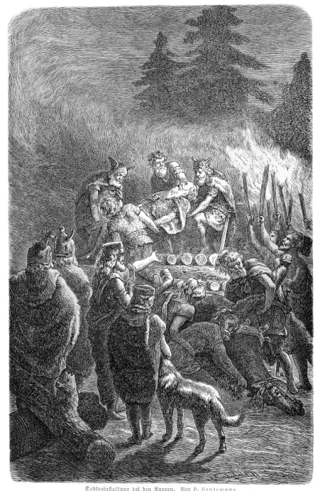 Framed Print : The Funeral Rite of a Barbarian Chief Framed Print : The Funeral Rite of a Barbarian Chief
