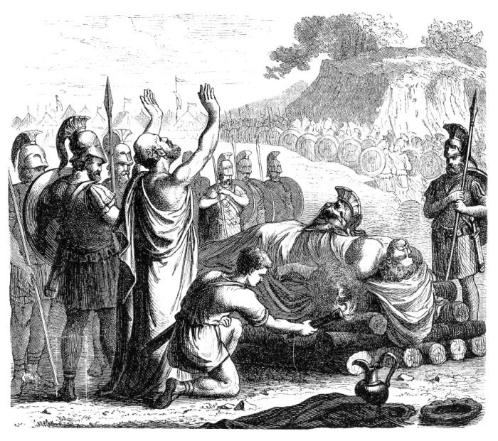Framed Print : Funeral rites following the Battle of Coronea (also known as the First Battle of Coronea) Framed Print : Funeral rites following the Battle of Coronea (also known as the First Battle of Coronea)