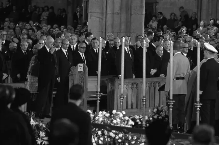 Framed Print : Funeral Scene for Konrad Adenauer Framed Print : Funeral Scene for Konrad Adenauer