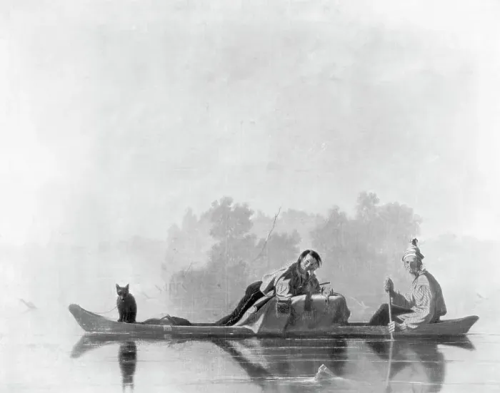 Framed Print : Fur Traders Descending the Missouri by George Caleb Bingham Framed Print : Fur Traders Descending the Missouri by George Caleb Bingham