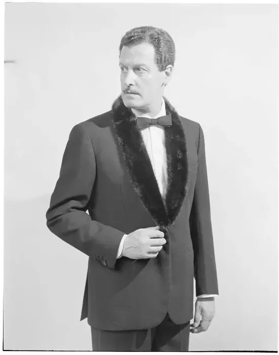 Framed Print : Fur Trimmed Tuxedo for Men Framed Print : Fur Trimmed Tuxedo for Men