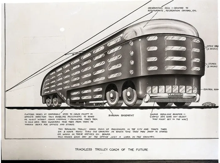 Framed Print : Futuristic Trolley with Stores and Five Levels Framed Print : Futuristic Trolley with Stores and Five Levels