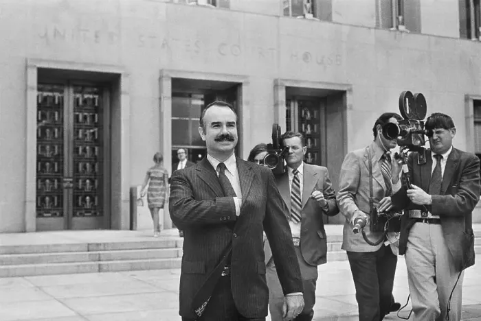 Framed Print : G. Gordon Liddy Leaves U. S. District Court Framed Print : G. Gordon Liddy Leaves U. S. District Court