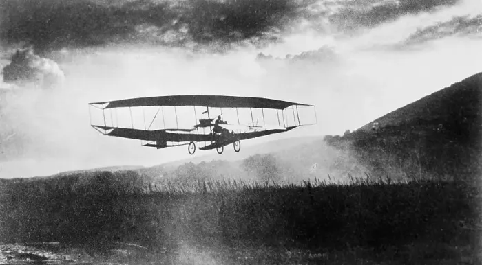 Framed Print : G. H. Curtiss Flying over Field Framed Print : G. H. Curtiss Flying over Field