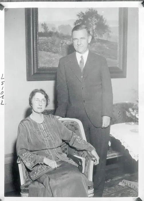 Framed Print : G. H. Whipple and Wife Posing for Camera Framed Print : G. H. Whipple and Wife Posing for Camera