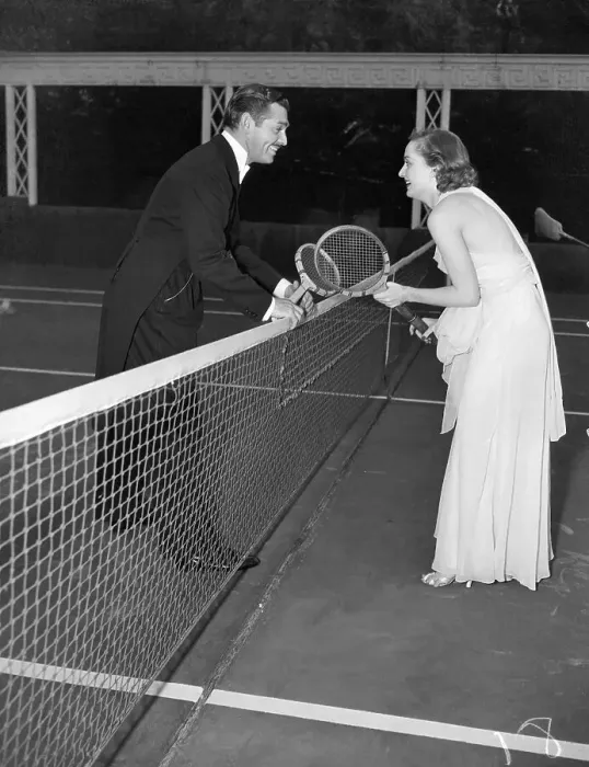 Framed Print : Gable and Lombard Playing Formal Tennis Framed Print : Gable and Lombard Playing Formal Tennis