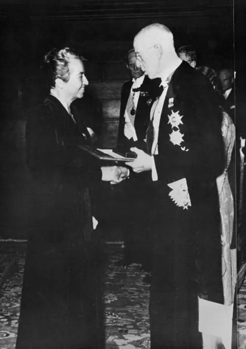 Framed Print : Gabriela Mistral Receiving Nobel Prize Framed Print : Gabriela Mistral Receiving Nobel Prize