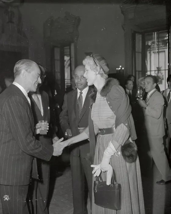 Framed Print : Gaetano Martino Greeting Clare Boothe Luce at Party Framed Print : Gaetano Martino Greeting Clare Boothe Luce at Party