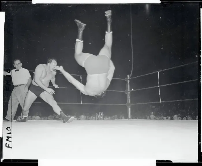 Framed Print : Gagne Sending Kowalski Flying Framed Print : Gagne Sending Kowalski Flying