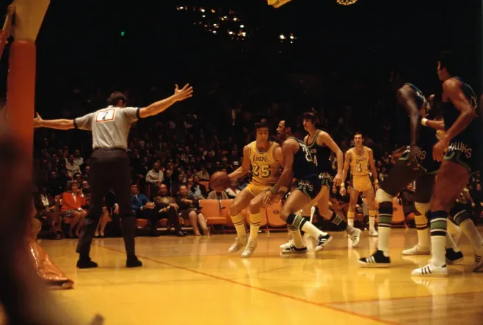Framed Print : Gail Goodrich Dribbling by Lou Hudson Framed Print : Gail Goodrich Dribbling by Lou Hudson