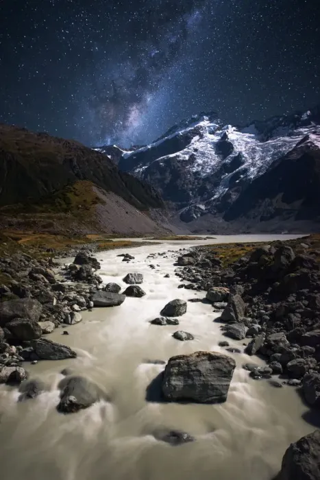 Framed Print : Galaxy and Mount Safton Framed Print : Galaxy and Mount Safton