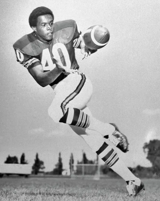 Framed Print : Gale Sayers of the Chicago Bears Making a Running Catch Framed Print : Gale Sayers of the Chicago Bears Making a Running Catch