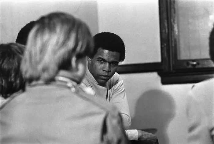 Framed Print : Gale Sayers Listens to a Youth at Detention Center Framed Print : Gale Sayers Listens to a Youth at Detention Center