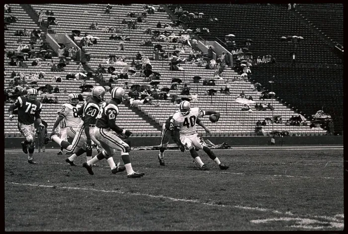 Framed Print : Gale Sayers Tries to Find Running Room in Pro Bowl Framed Print : Gale Sayers Tries to Find Running Room in Pro Bowl