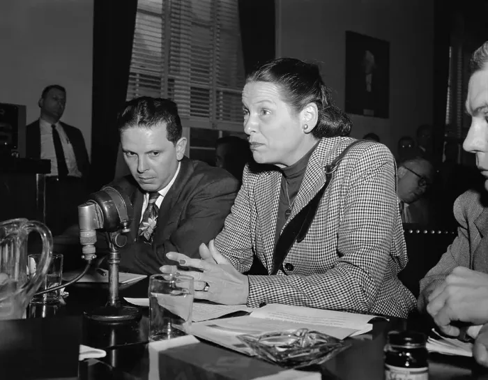 Framed Print : Gale Sondergaard Testifying Before Committee Framed Print : Gale Sondergaard Testifying Before Committee