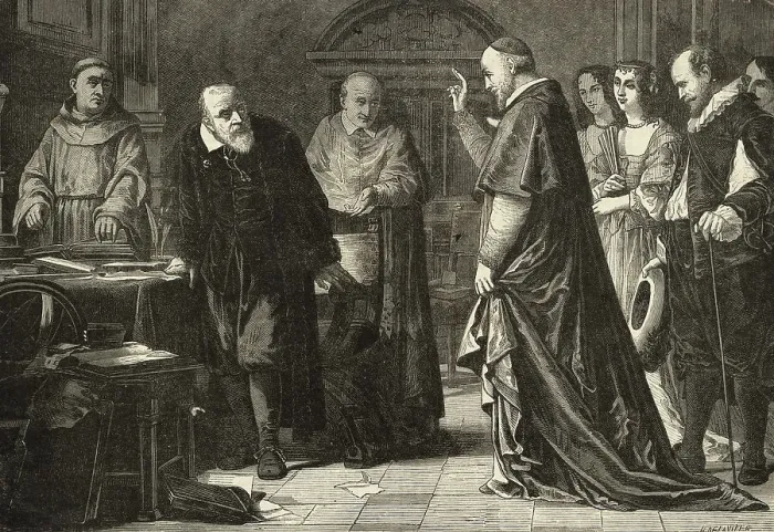 Framed Print : Galileo (Left) Meets with Church Leaders Framed Print : Galileo (Left) Meets with Church Leaders