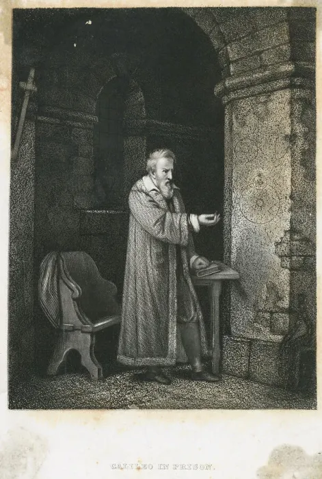 Framed Print : Galileo Studying Specimen