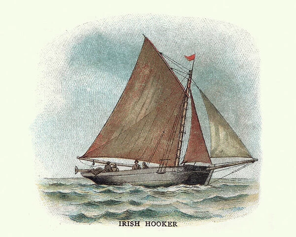 Galway hooker traditional Irish fishing boat, 19th Century