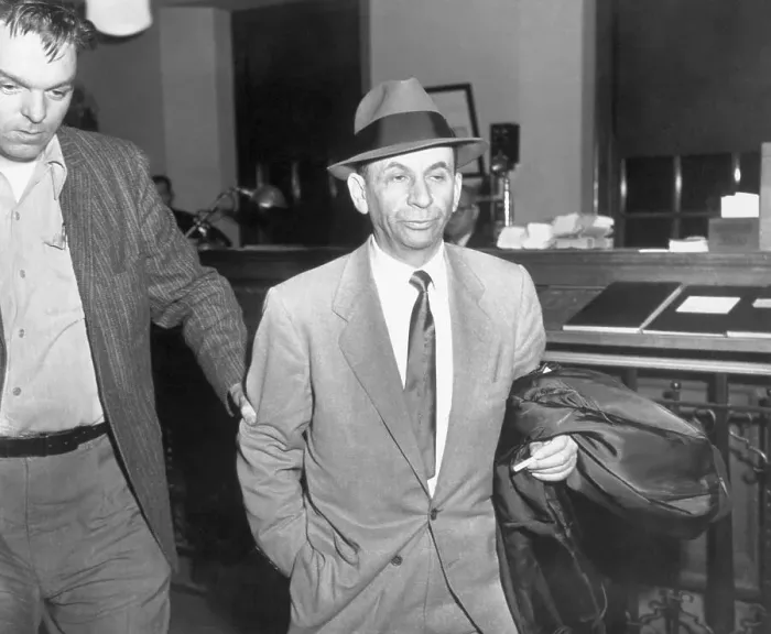 Framed Print : Gambling Boss Meyer Lansky During Arrest