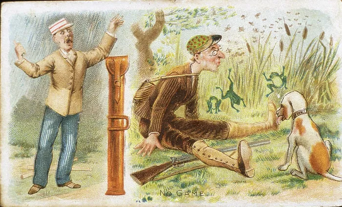 Framed Print : No Game. Lithographed advertising trade and cigarette card Framed Print : No Game. Lithographed advertising trade and cigarette card